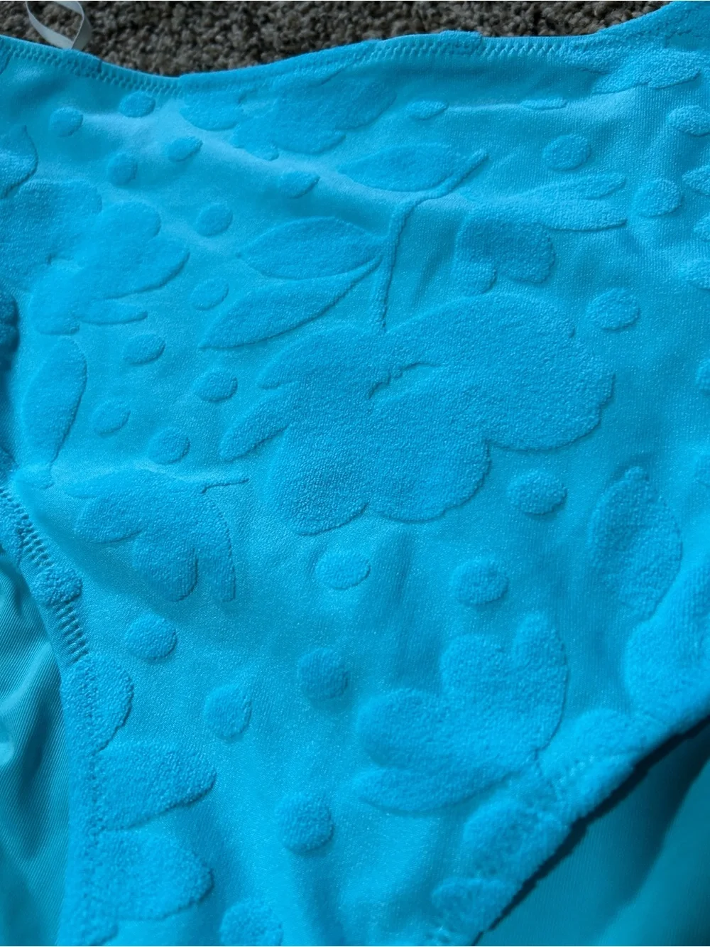 NWT Aerie Aqua Blue Textured Cutout One-Piece Swimsuit